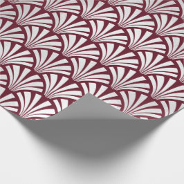Papel De Presente Art Deco Burgundy Silver Cinzas Scales Seasheles