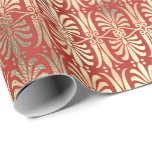 Papel De Presente Art Deco Dourado Champaigne Indigo Coral Peach Ora<br><div class="desc">florenceK clássico de plástico plástico florenceK design</div>