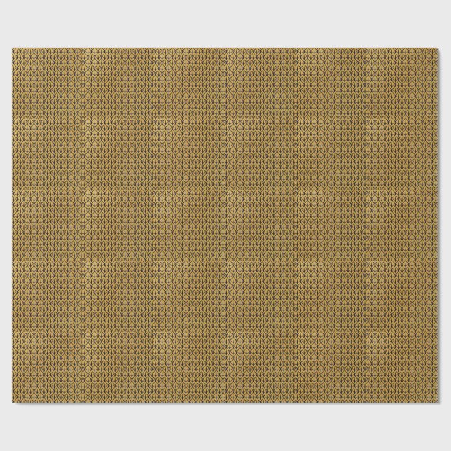 Papel De Presente Art Deco Dragon Scales - Blue and Gold Scales (Aberto)