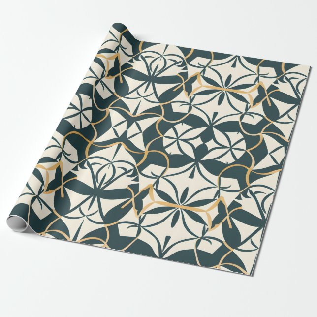 Papel De Presente Art Deco Flourish (Desenrolado)