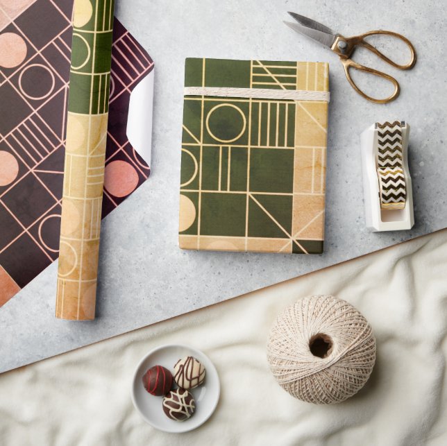 Papel De Presente Art Deco Geometric (Artesanato)