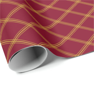 Papel De Presente Art Deco Goldenrod Diamantes da Borgonha