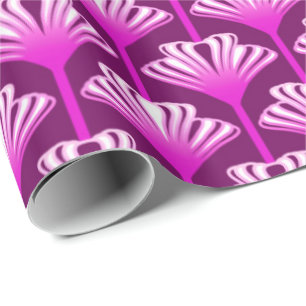 Papel De Presente Art Deco Lily, Ametista Roxo e Orquídea