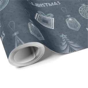 Papel De Presente Art deco moderno marinho de decoração ornamental r