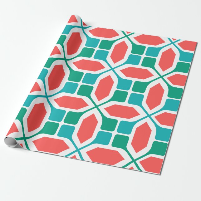 Papel De Presente Art Deco Mosaico (Desenrolado)