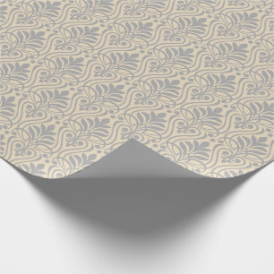 Papel De Presente Art Deco Pattern 01 - Cinzas Espanholas em Branco