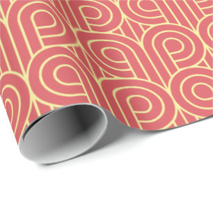 Papel De Presente Art Deco Pattern 07 - Amarelo louro sobre carmi le