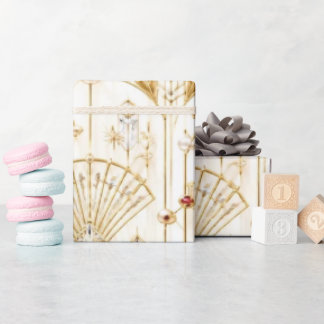 Papel De Presente Art Deco Pearl Jewel Christmas Wrapping Paper