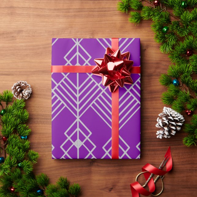 Papel De Presente Art Deco Zig Zag (Presente de Natal)
