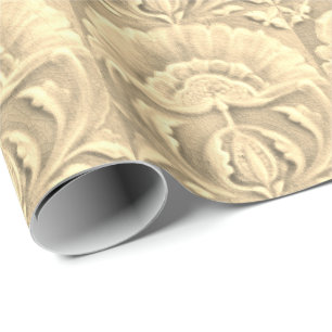 Papel De Presente Art nouveau jugendstil azulejo dourado