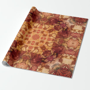 Papel De Presente art nouveau modelo geométrico de colheita ornamen