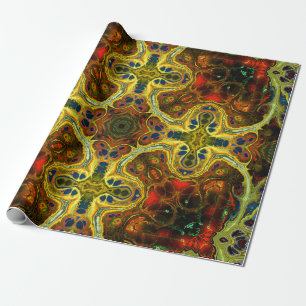 Papel De Presente art nouveau ornamental vintage em verde, y