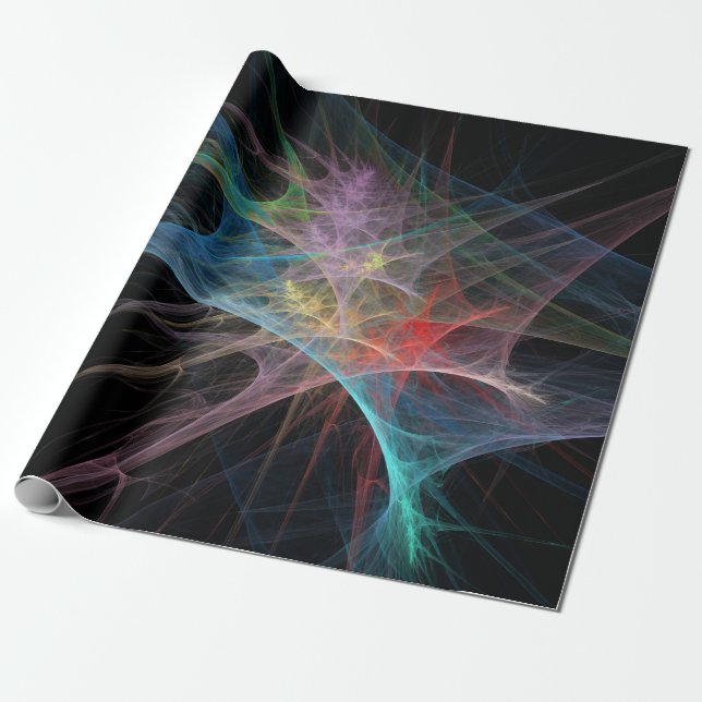 Papel De Presente Arte Abstrata Arco-Íris Gelo (Desenrolado)