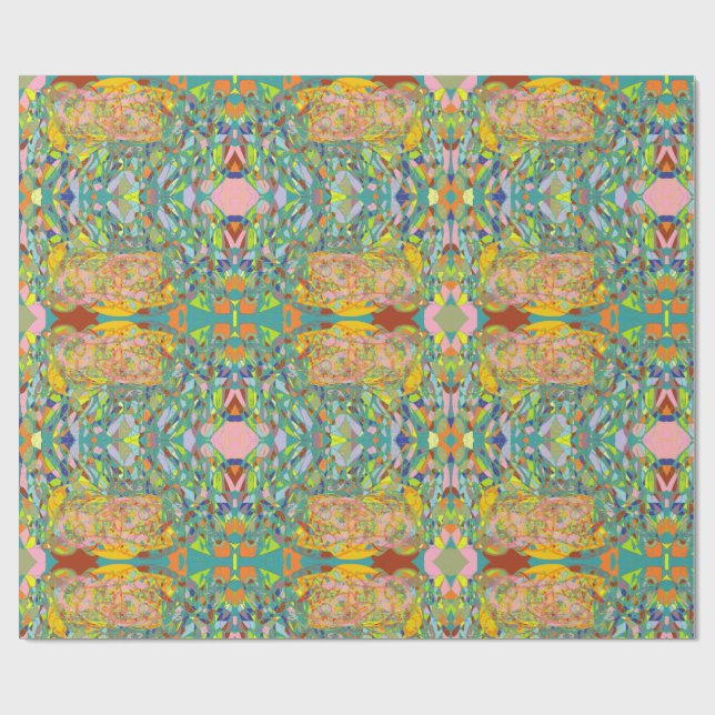 Papel De Presente Arte abstrata design impressionista retrô (Aberto)