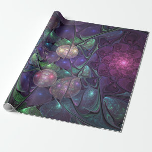Papel De Presente Arte abstrata fractal moderna colorida brilhante