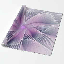Papel De Presente Arte abstrata fractal moderna de flor rosa bonita