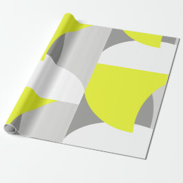 Papel De Presente Arte abstrata padrão amarelo branco cinza