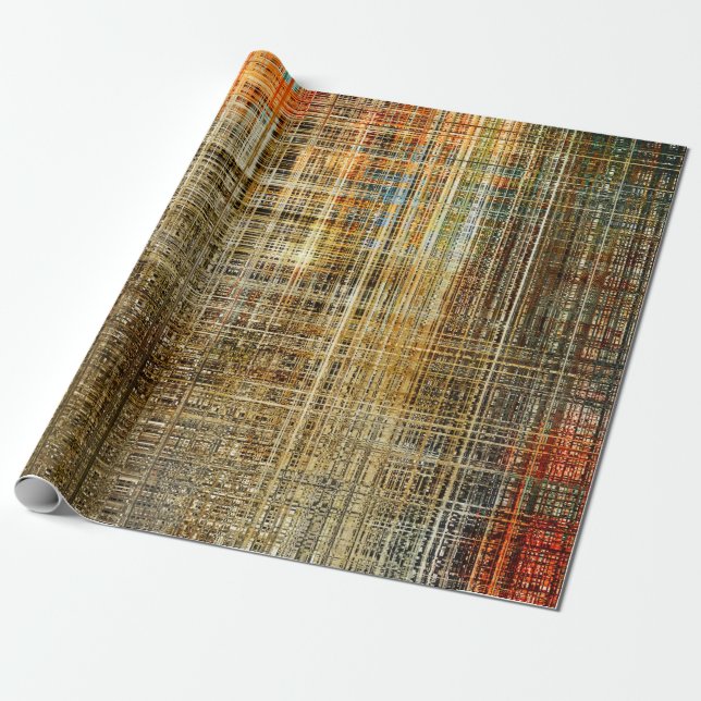 Papel De Presente Arte abstrato colorida interseção geométrica (Desenrolado)