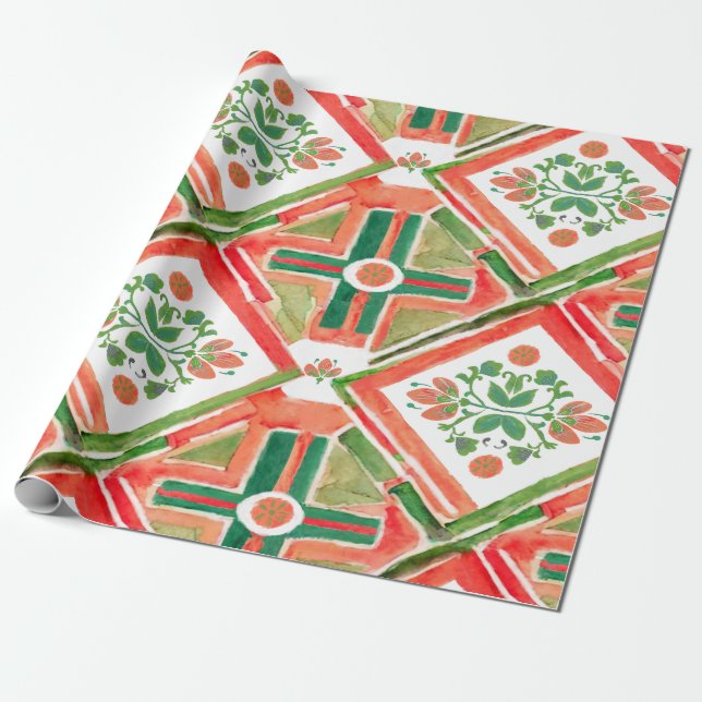 Papel De Presente Arte Acuarela (Desenrolado)