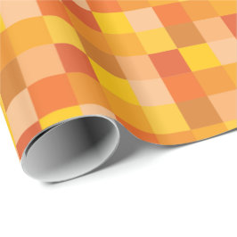 Papel De Presente Arte alaranjada e amarela do pixel do teste padrão