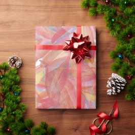 Papel De Presente Arte Aquarela de Penas Florais Exóticas de Verão
