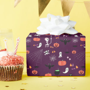 Papel De Presente Arte Assustadoramente Fofa de Halloween