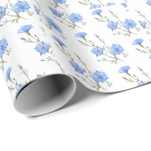 Papel De Presente Arte Botânica De Aquarelas Selvagens De Flores