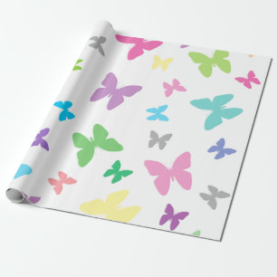 Papel De Presente Arte colorida à borboleta