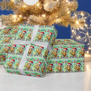 Papel De Presente Arte com palavras engraçadas de Natal Ginger