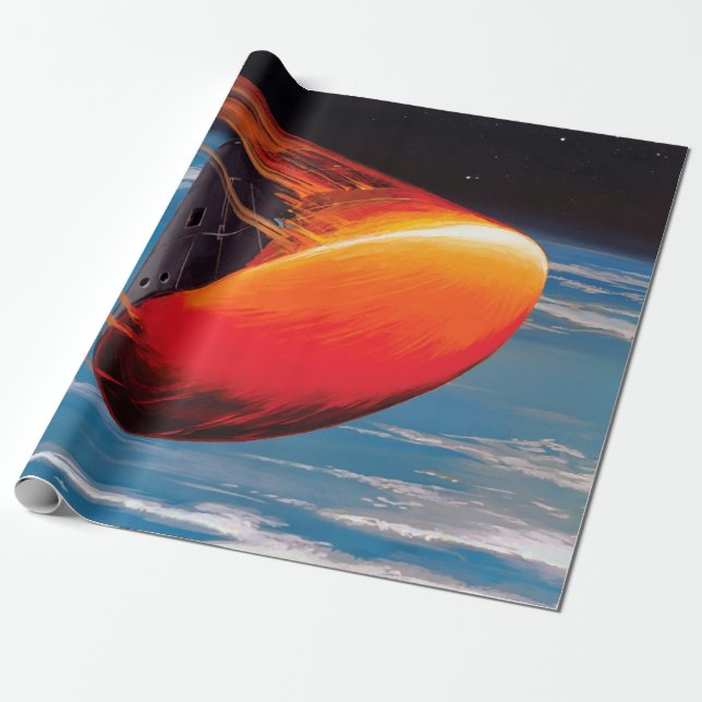Papel De Presente Arte da cápsula espacial do módulo de comando Apol (Desenrolado)