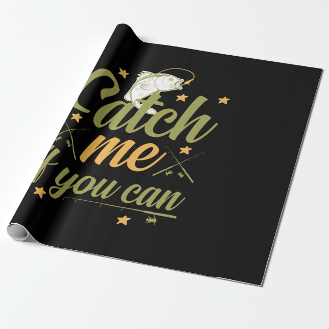 Papel De Presente Arte da Pesca Apanhe-me Se Você Conseguir (Desenrolado)