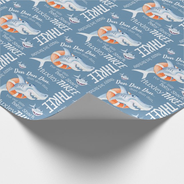 Papel De Presente Arte de aquarela personalizada com aniversário de  (Ponta)