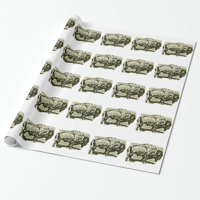 Papel De Presente Arte de Búfalo (Desenrolado)