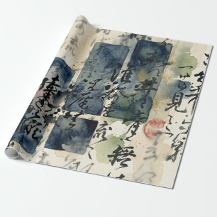 Papel De Presente Arte de Caligrafia Japonesa Vintage (4)