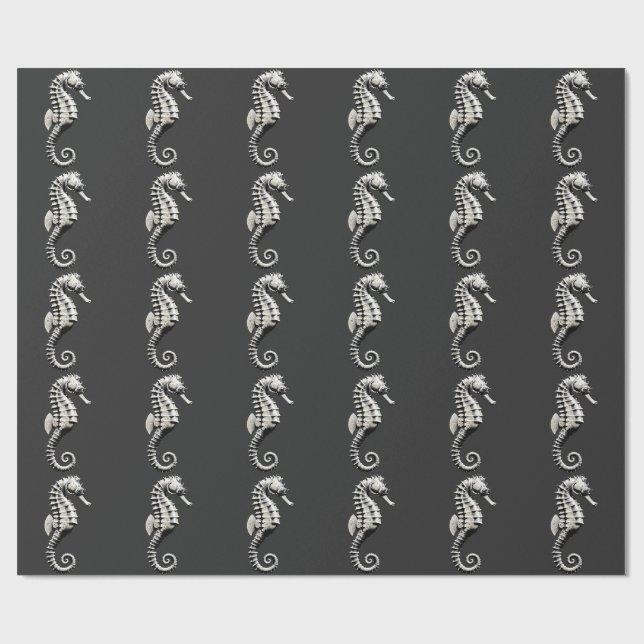 Papel De Presente Arte de cavalos-marinhos (Aberto)