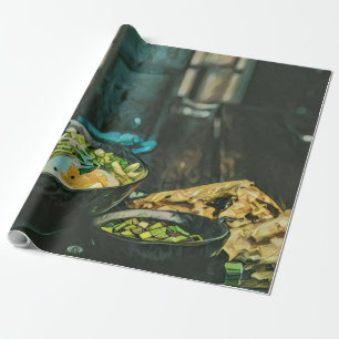 Papel De Presente Arte de Comida japonesa