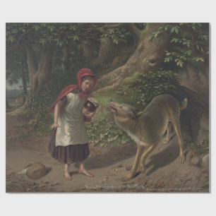 Papel De Presente Arte de Conto de Fadas da Pequena Chapeuzinho Verm