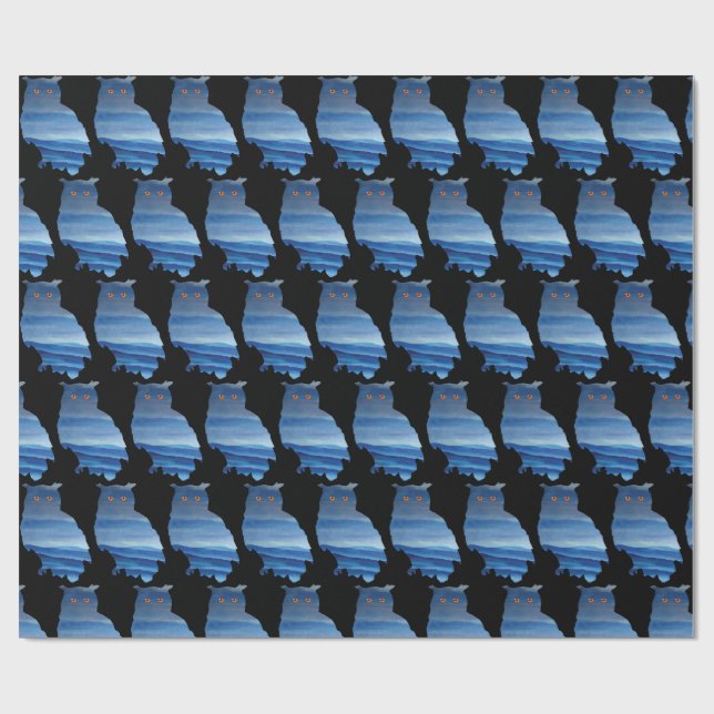 Papel De Presente Arte de coruja de aquarela (Aberto)