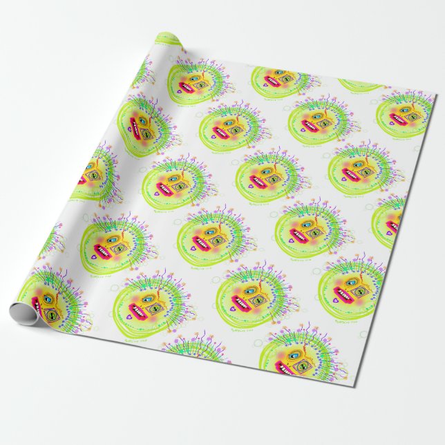 Papel De Presente Arte de Emoji Meemogie Sorriso Bolha (Desenrolado)