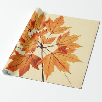 Papel De Presente Arte de Folhas de Bordo Minimalista – Impressão Bo