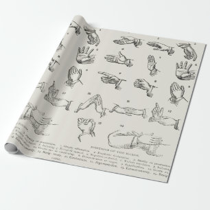 Papel De Presente Arte de Gestos de Mão da Linguagem de Sinais Vitor