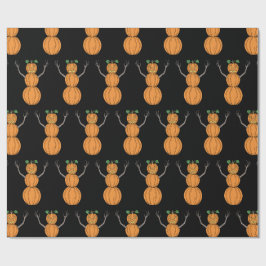 Papel De Presente Arte de Halloween do Homem Abóbora