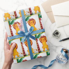 Papel De Presente Arte de Leão Feliz