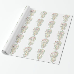 Papel De Presente Arte de Nuvem de Palavras Global Hakuna Matata Mul