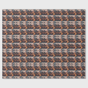 Papel De Presente Arte de Padrão de Paisagem Escura de Fluxo de Lava