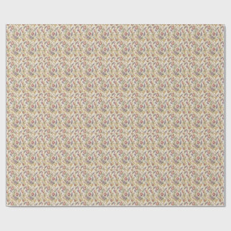 Papel De Presente Arte de padrão de rolagem floral vintage francês o