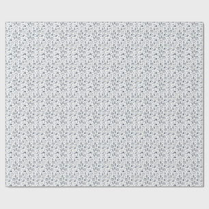 Papel De Presente Arte de Padrão de Rosto de Gato Minimalista e Folh