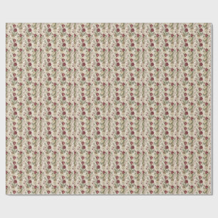 Papel De Presente Arte de Padrão Floral de Jardim de Rosas Damask Vi