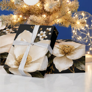 Papel De Presente Arte de Padrão Floral de Magnólia de Luxo