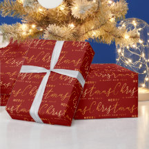Arte de Palavras Natal Feliz em Dourado e Vermelho